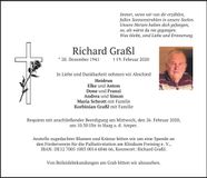 Traueranzeige Richard Graßl