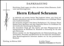 Traueranzeige Erhard Schramm
