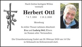 Traueranzeige Herbert Ottl