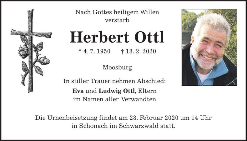 Traueranzeige Herbert Ottl