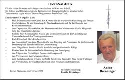 Traueranzeige Anton Brenninger