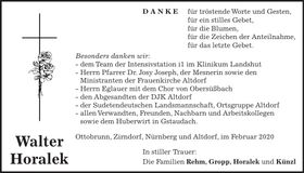 Traueranzeige Walter Horalek