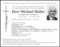 Traueranzeige Michael Huber