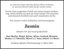 Traueranzeige Jasmin 
