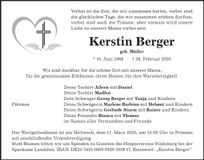 Traueranzeige Kerstin Berger