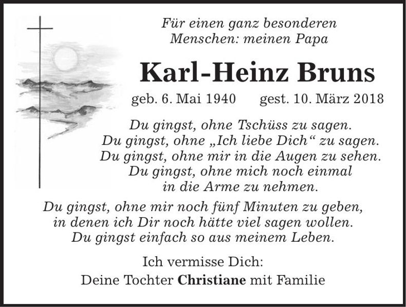 Traueranzeige Karl-Heinz Bruns