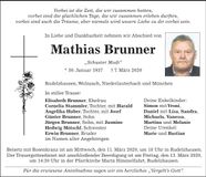 Traueranzeige Mathias Brunner