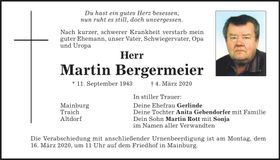 Traueranzeige Martin Bergermeier