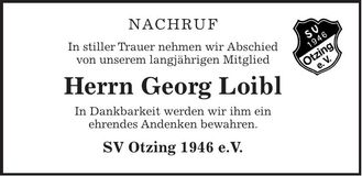 Traueranzeige Georg Loibl