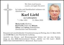 Traueranzeige Karl Liebl