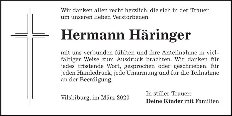 Traueranzeige Hermann Häringer