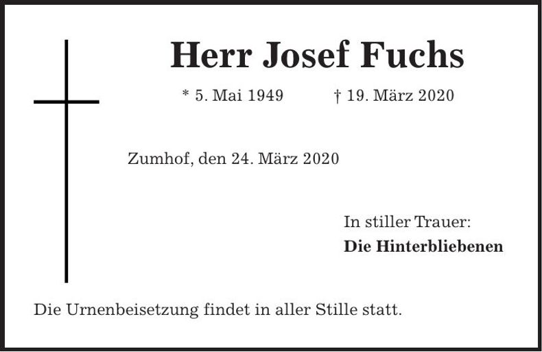 Traueranzeige Josef Fuchs