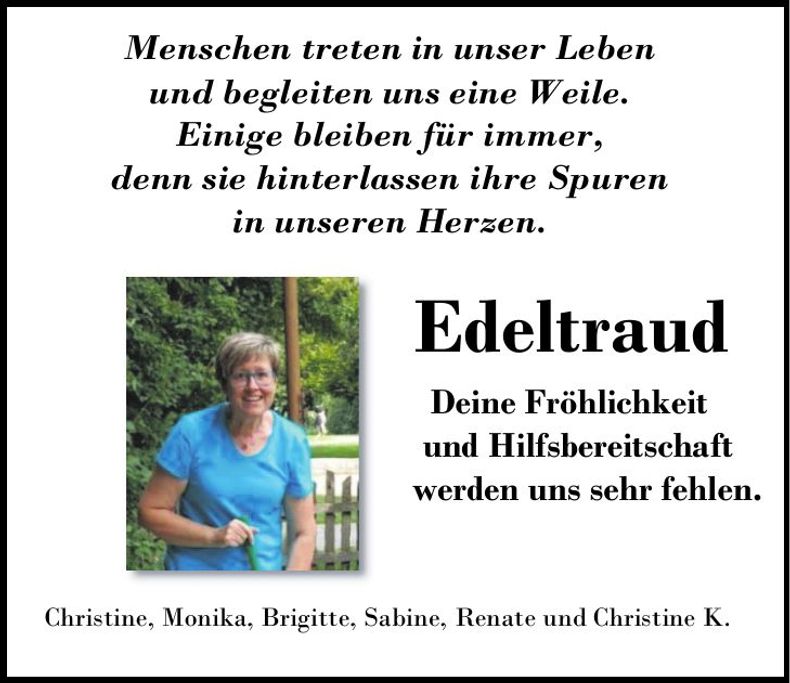 Traueranzeige Edeltraud Kieninger