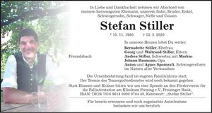 Traueranzeige Stefan Stiller