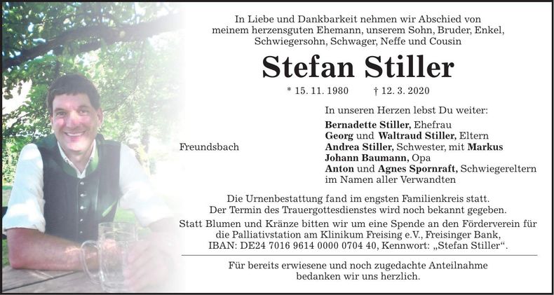 Traueranzeige Stefan Stiller