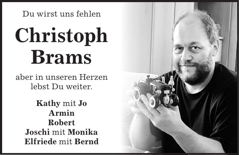 Traueranzeige Christoph Brams
