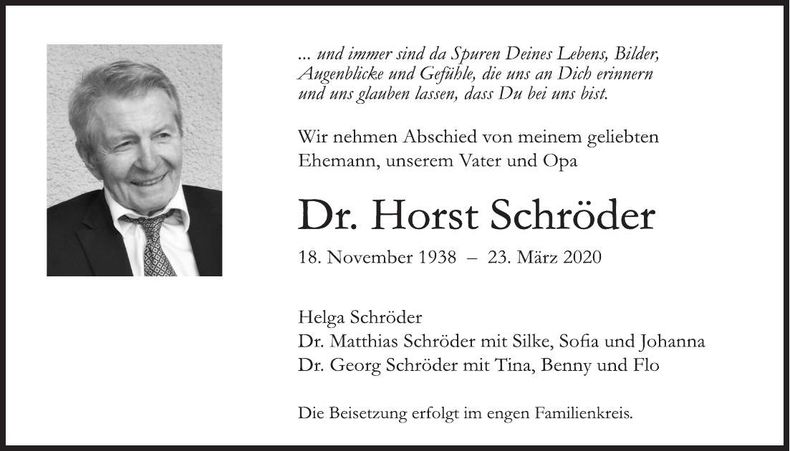 Traueranzeige Horst Schröder