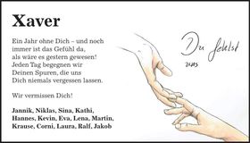 Traueranzeige Xaver x