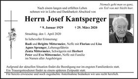 Traueranzeige Josef Kantsperger