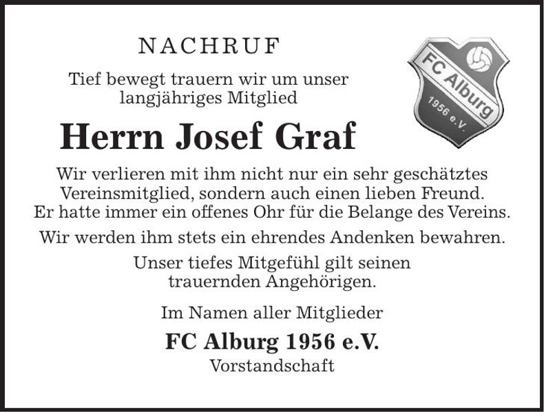 Traueranzeige Josef Graf