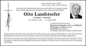 Traueranzeige Otto Landstorfer