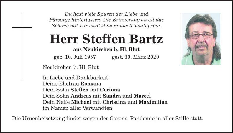 Traueranzeige Steffen Bartz