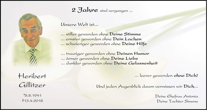 Traueranzeige Heribert Gillitzer