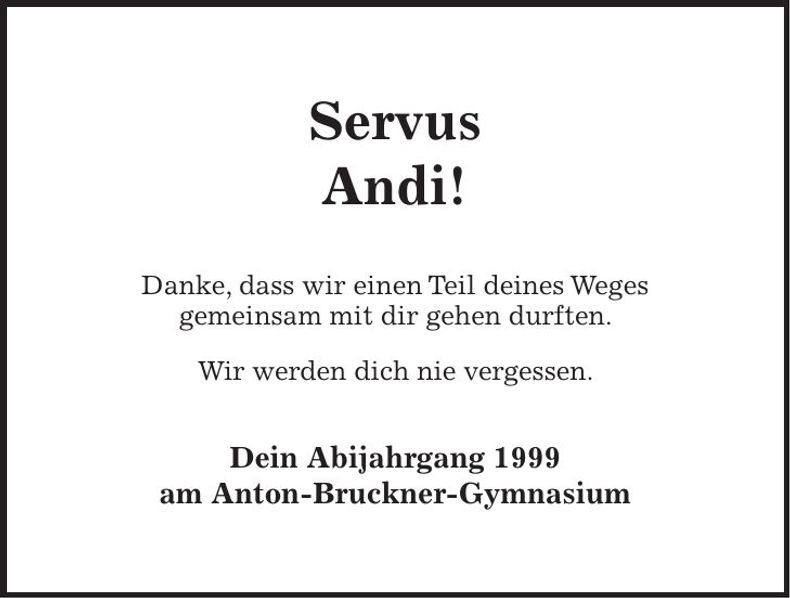 Traueranzeige Andreas Ecker