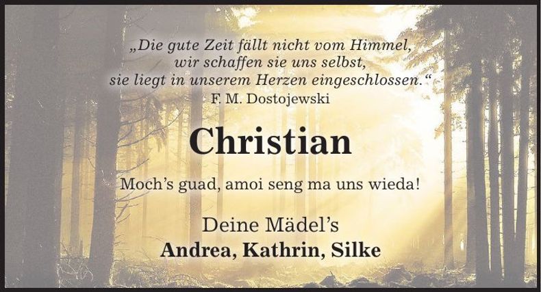 Traueranzeige Christian Seidnader