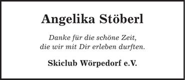 Traueranzeige Angelika Stöberl