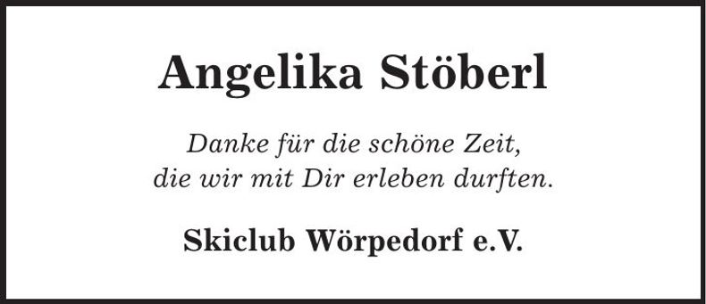 Traueranzeige Angelika Stöberl