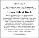 Traueranzeige Robert Koch