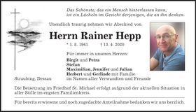 Traueranzeige Rainer Hepp