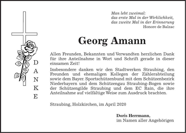 Traueranzeige Georg Amann