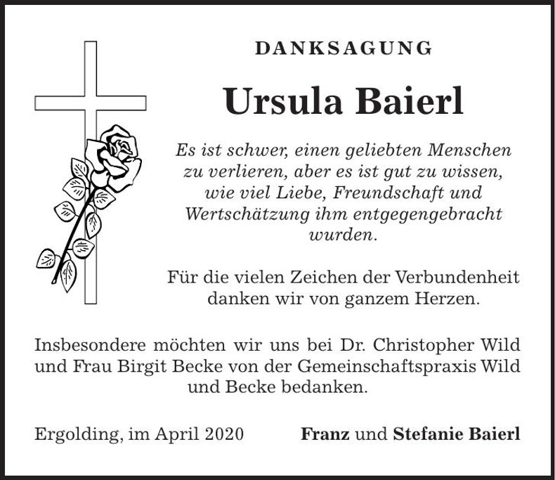 Traueranzeige Ursula Baierl
