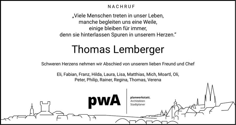 Traueranzeige Thomas Lemberger