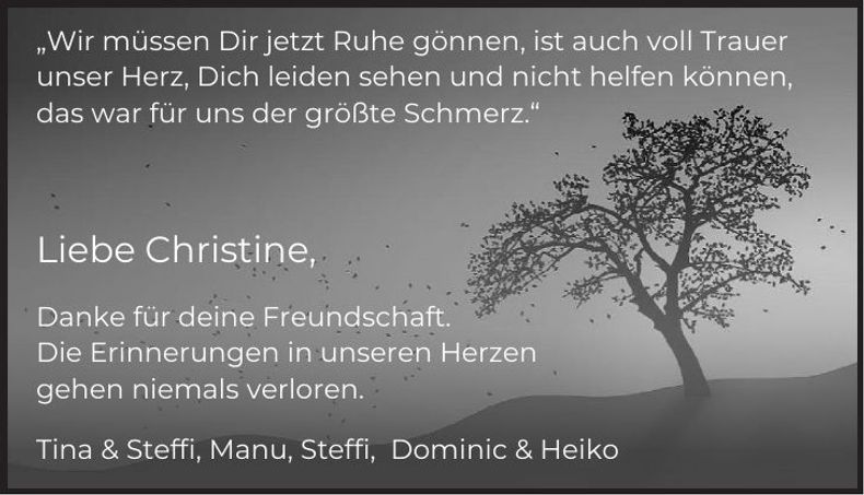 Traueranzeige Christine Röttering