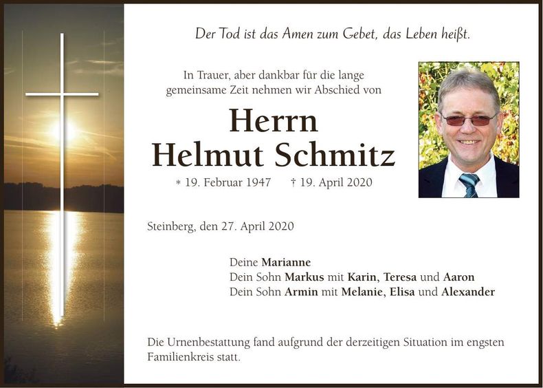 Traueranzeige Marianne Schmitz