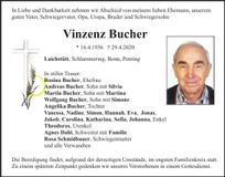 Traueranzeige Vinzenz Bucher