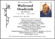 Traueranzeige Waltraud Osadczuk