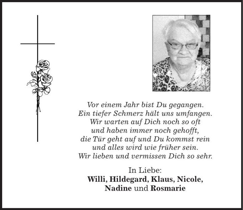Traueranzeige Helga Meier