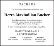 Traueranzeige Maximilian Bucher