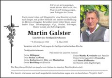 Traueranzeige Martin Galster