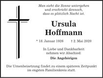 Traueranzeige Ursula Hoffmann