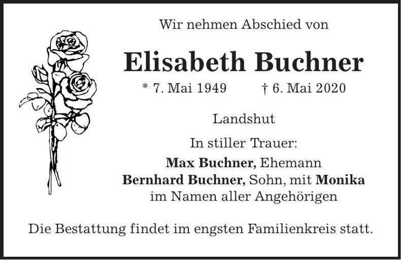 Traueranzeige Elisabeth Buchner