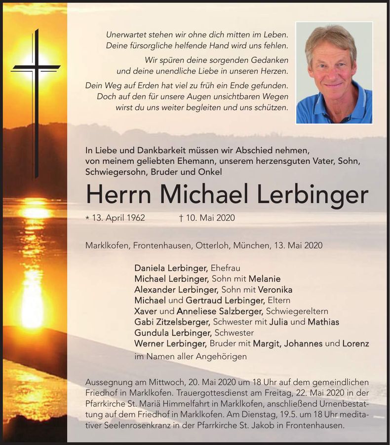 Traueranzeige Michael Lerbinger