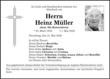 Traueranzeige Heinz Müller