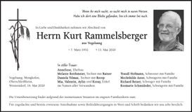 Traueranzeige Kurt Rammelsberger
