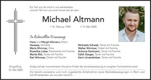 Traueranzeige Michael Altmann