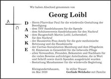 Traueranzeige Georg Loibl